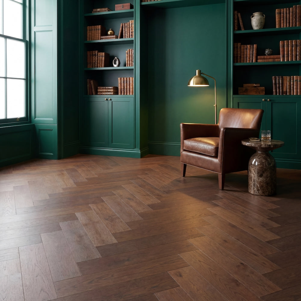 Natura Herringbone Amarone Oak Engineered Wood Flooring 15/4mm