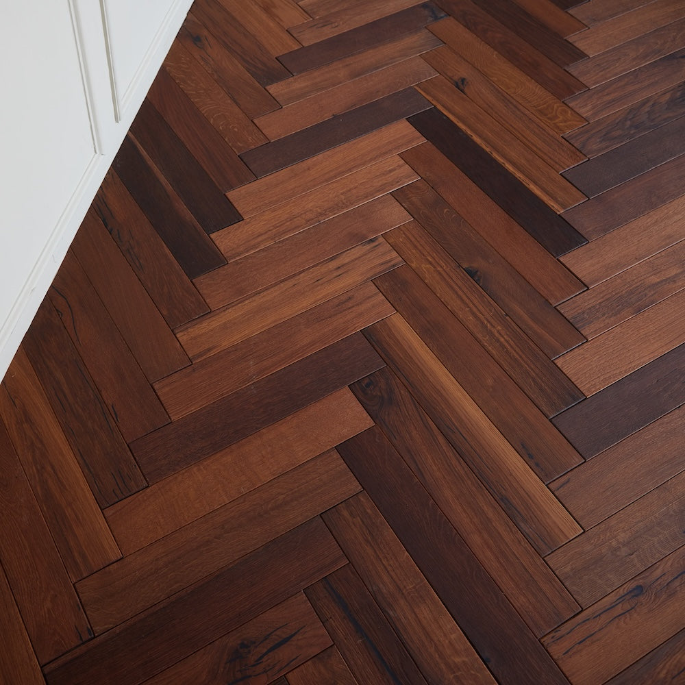 Natura Herringbone Solid Oak Flooring 18mm