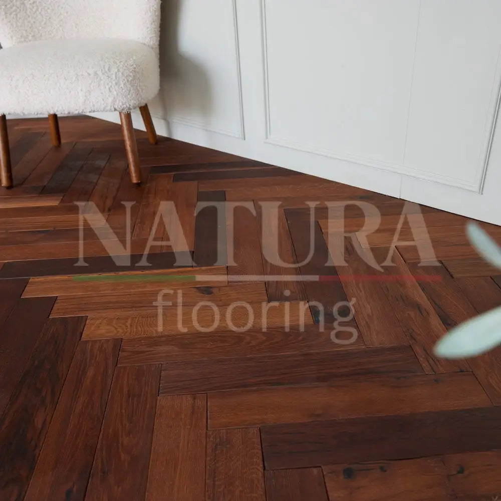 Natura Herringbone Solid Oak Flooring 18mm