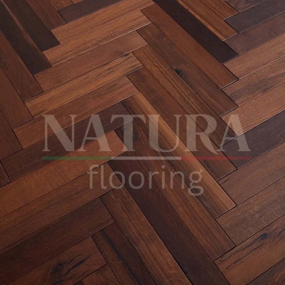 Natura Herringbone Solid Oak Flooring 18mm