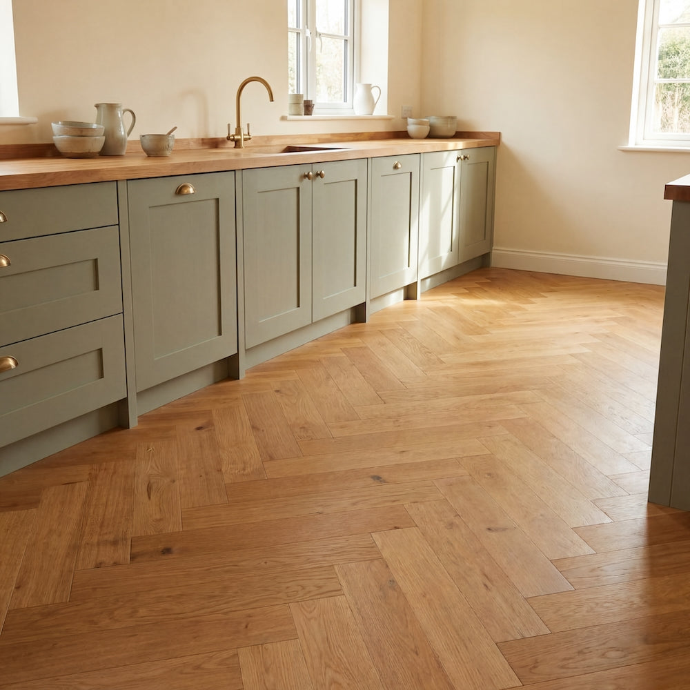 Natura Herringbone Golden Oak Engineered Flooring 15/4mm