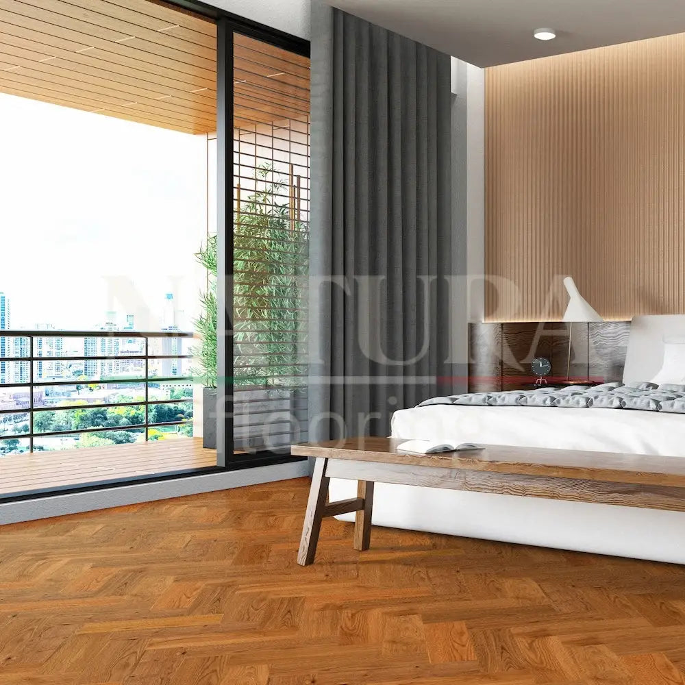 Natura Herringbone Golden Oak Engineered Flooring 15/4mm