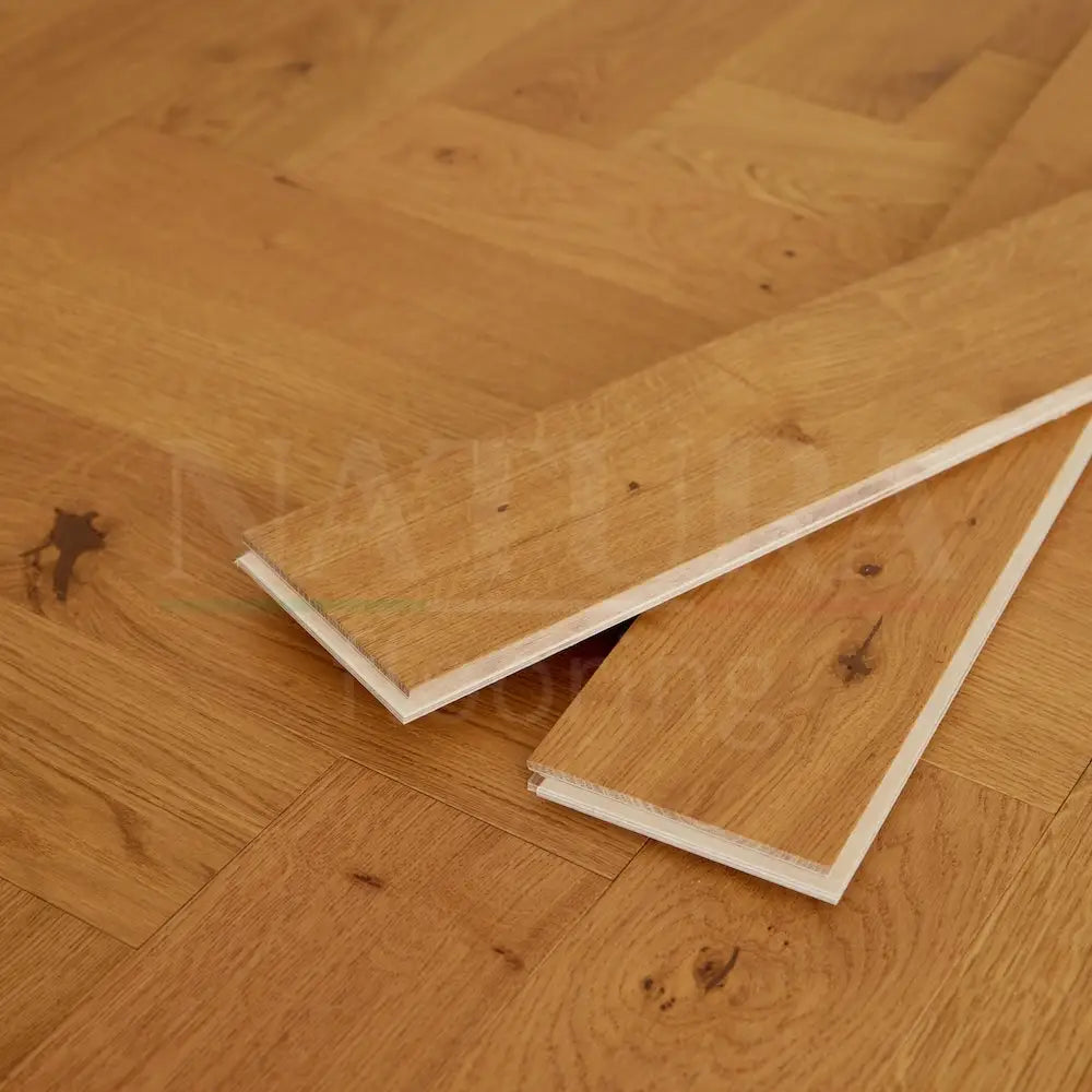 Natura Herringbone Golden Oak Engineered Wood Flooring 15/4mm