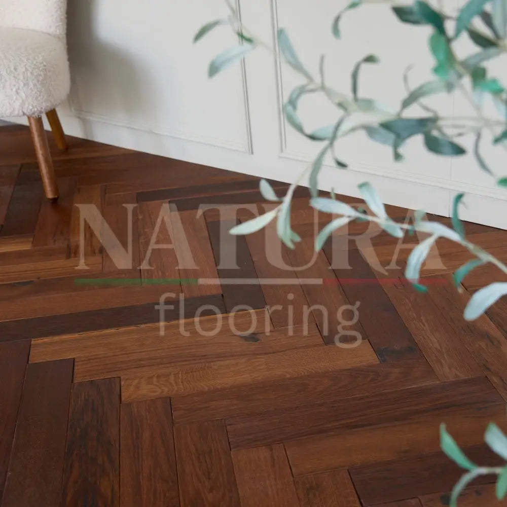 Natura Herringbone Solid Oak Flooring 18mm