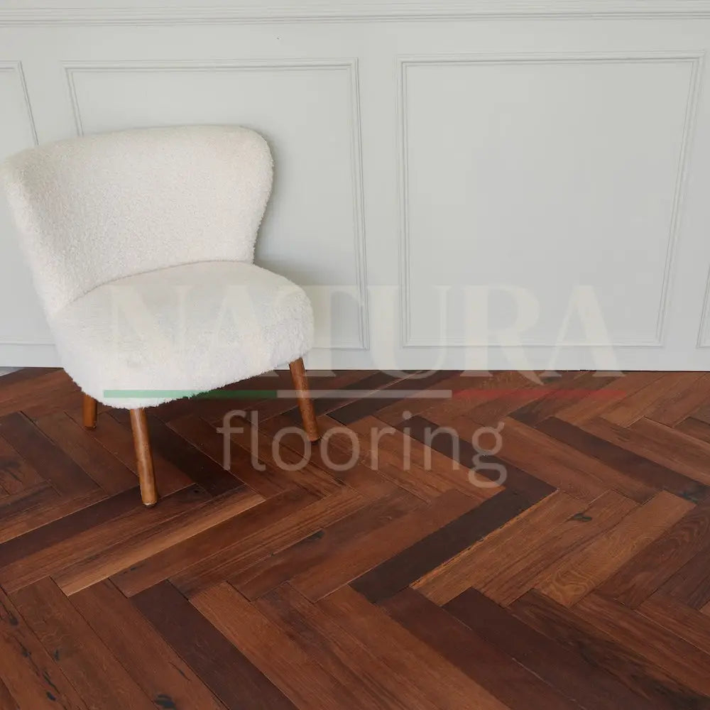 Natura Herringbone Solid Oak Flooring 18mm
