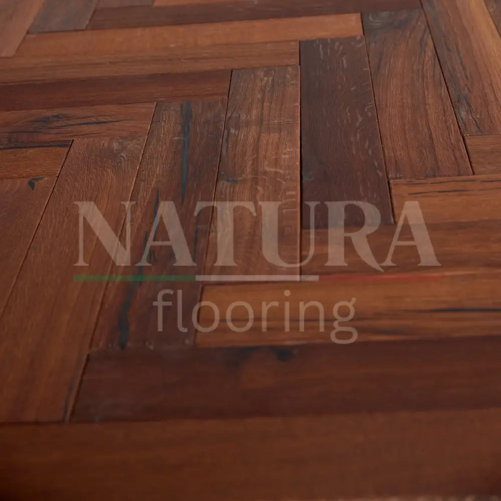 Natura Herringbone Solid Oak Flooring 18mm