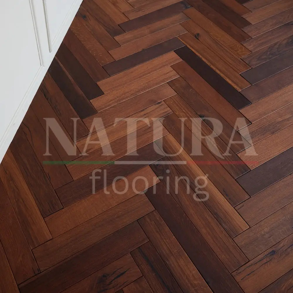 Natura Herringbone Solid Oak Flooring 18mm