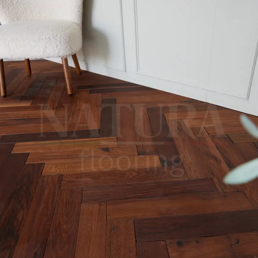 Natura Herringbone Solid Oak Flooring 18mm